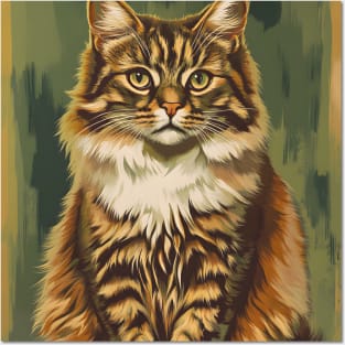 Siberian Cat Artistic Vintage Print Posters and Art